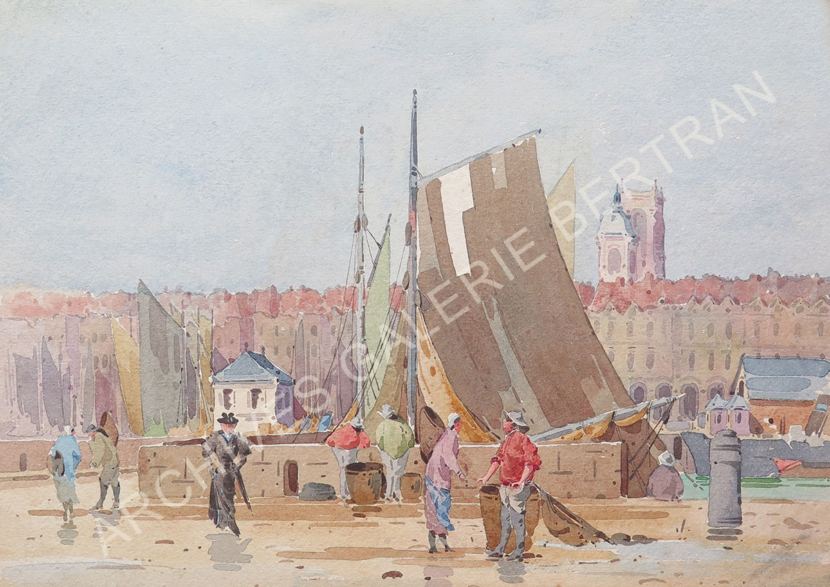 Etude du port de Dieppe, quai du Carénage