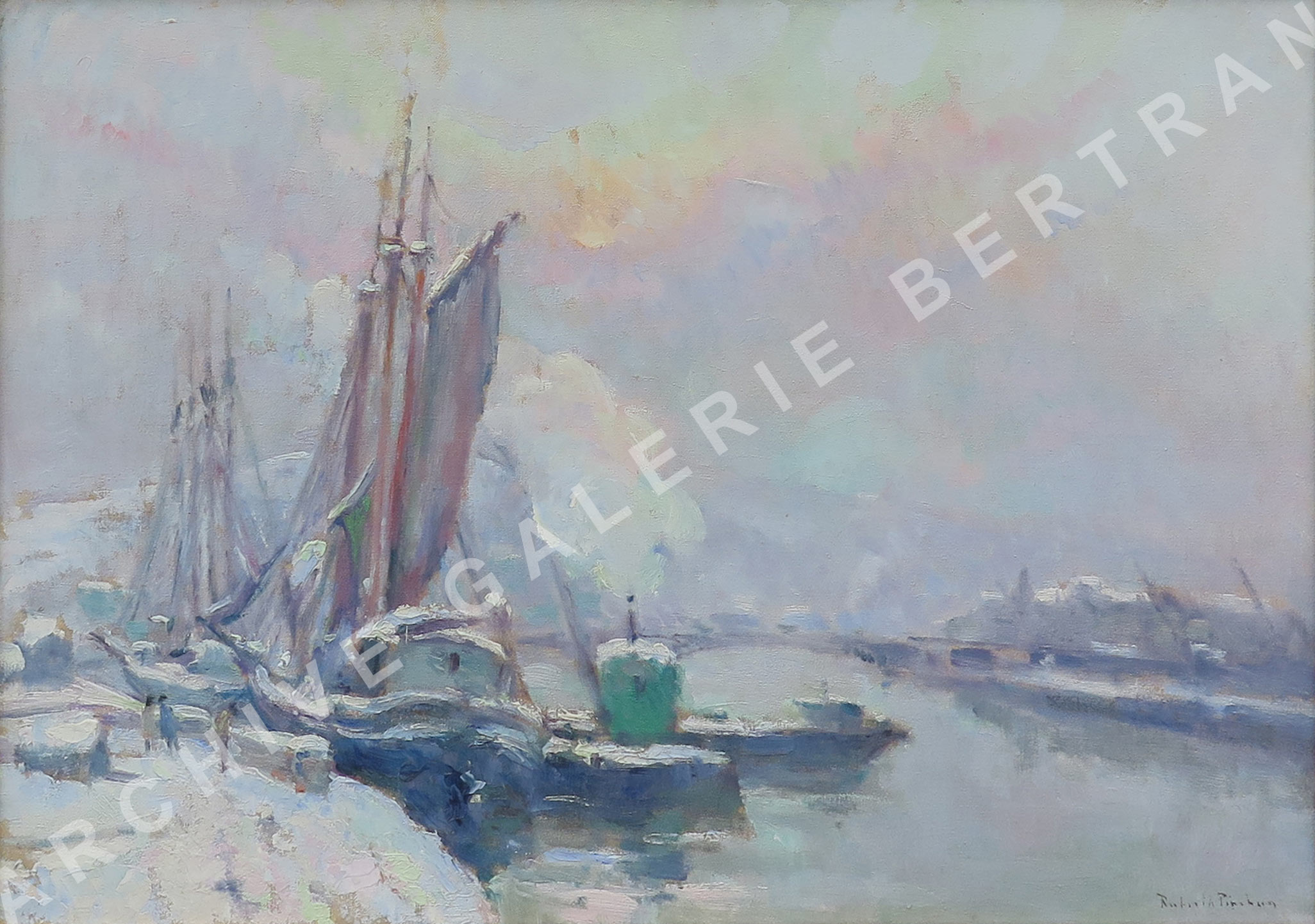 Bord de Seine, neige
